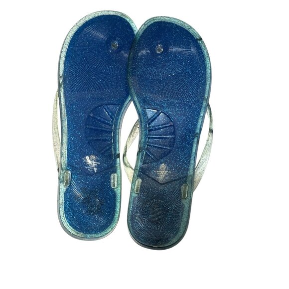 Florida Gators Blue Glitter Gel Flip Flops With Team Logo Charm - Unisex - Picture 9 of 12